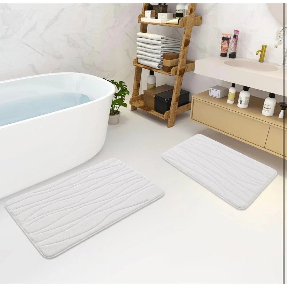Buganda Memory Foam Bathroom Rug Mat 59x17, Extra Soft and Absorbent Bath Mats.